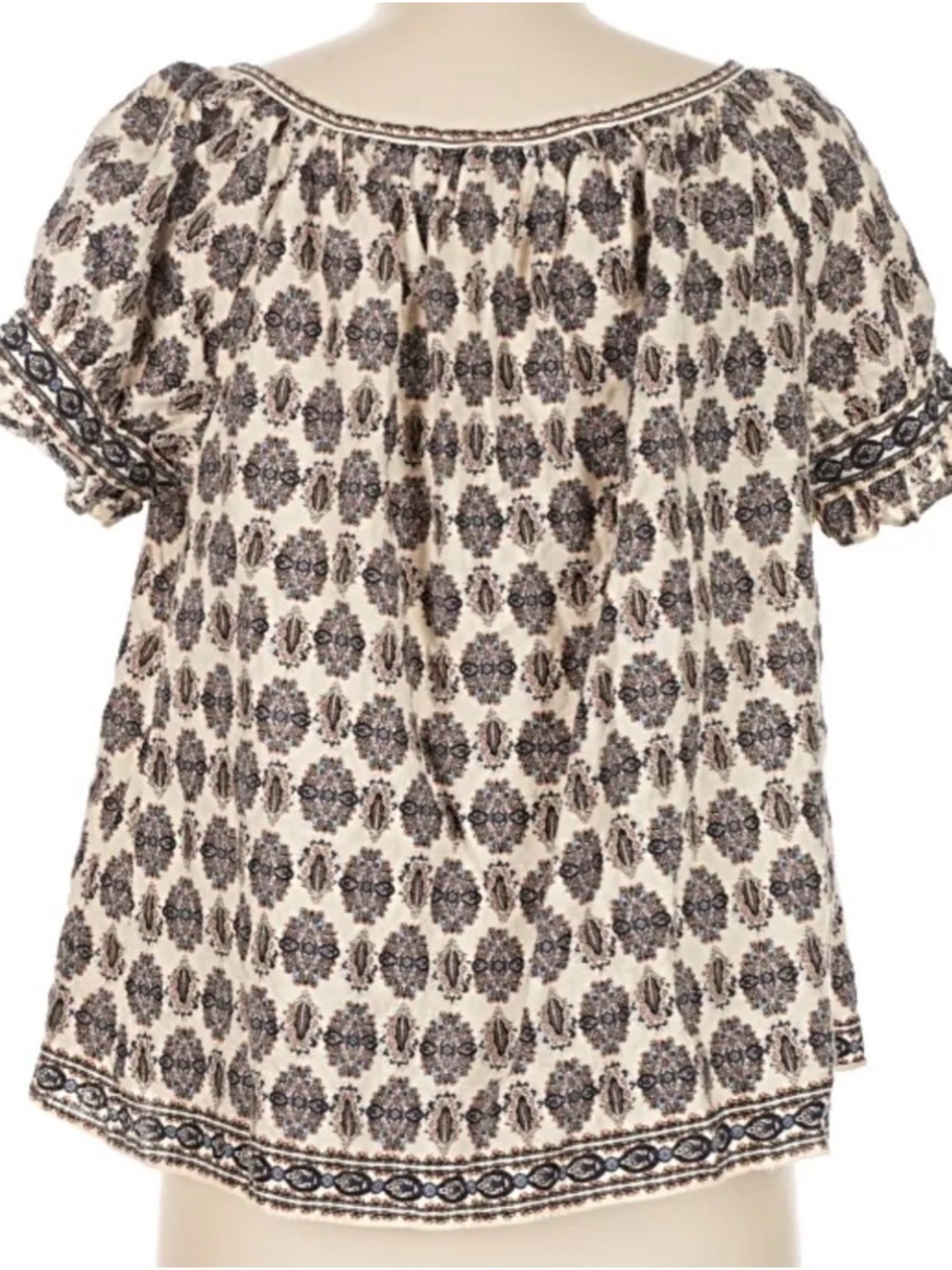 Max Studio Boho Print Crop Top - Picture 2 of 8